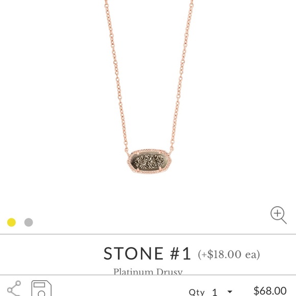 Rose gold Elisa necklace with platinum drusy - Picture 3 of 3